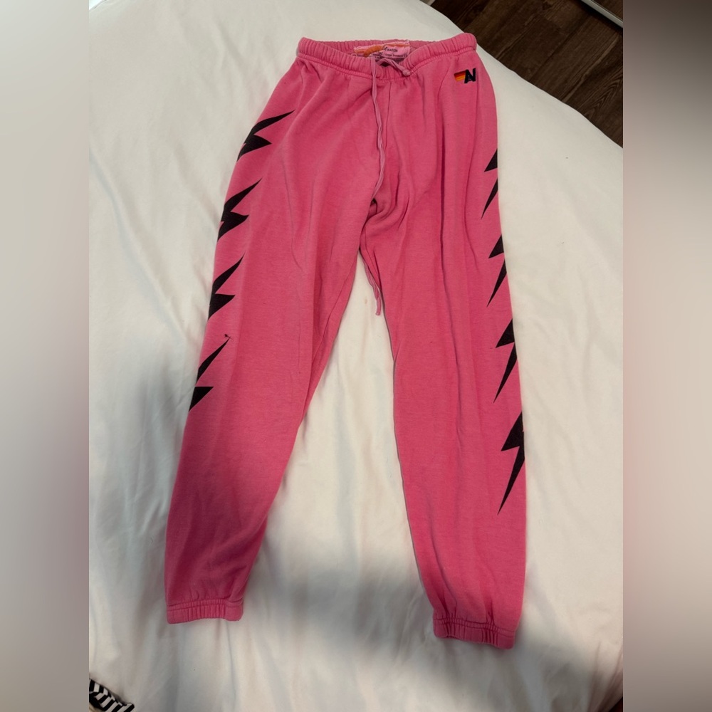 Aviator Nation Sweats Pink with Black Blots